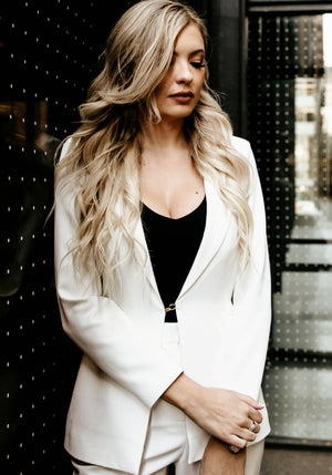 The Katie Ivory Tailored Longline Blazer